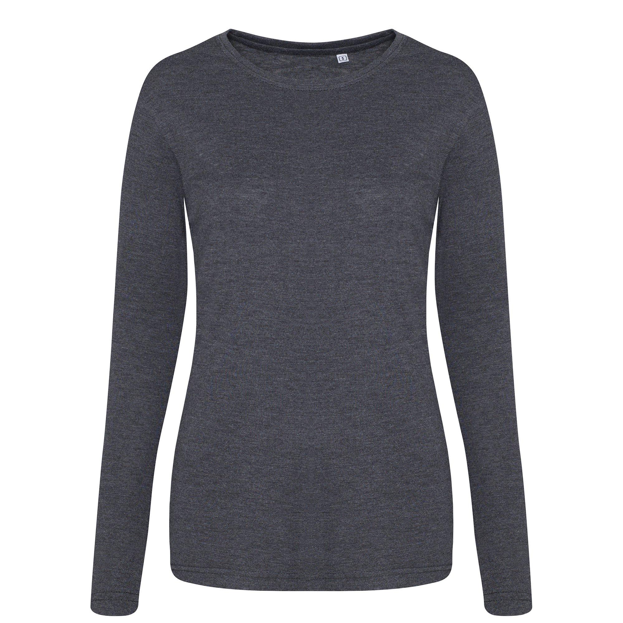 Image of T-shirt, Langärmlig Damen Charcoal Black S