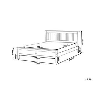Beliani Lit à lattes en Bois de pin Traditionnel MAYENNE  