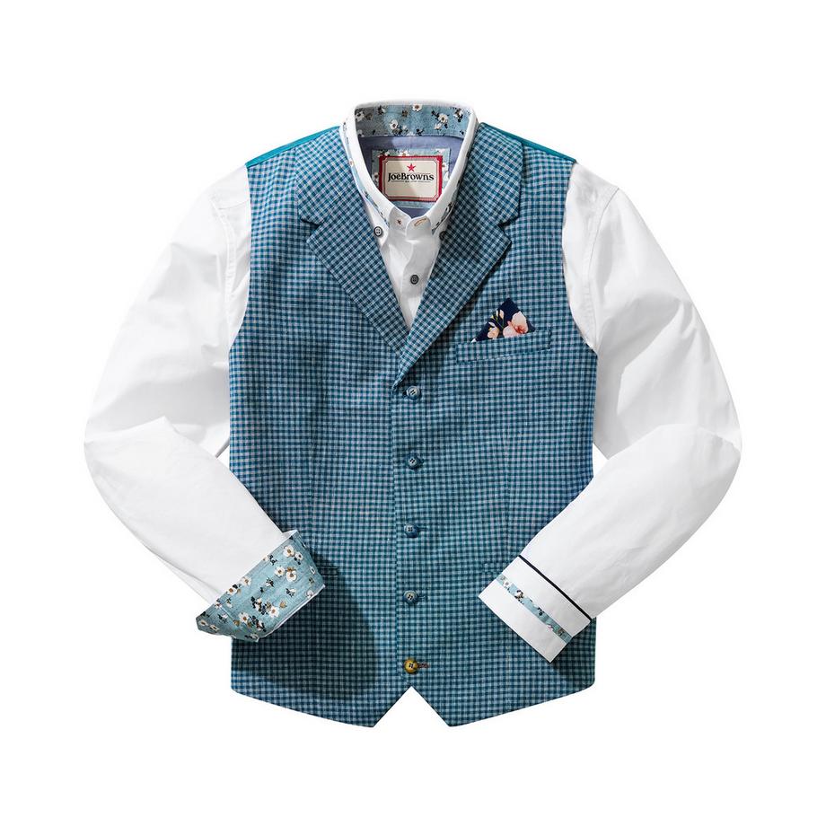 Joe Browns Gilet à Carreaux avec Col Revers  
