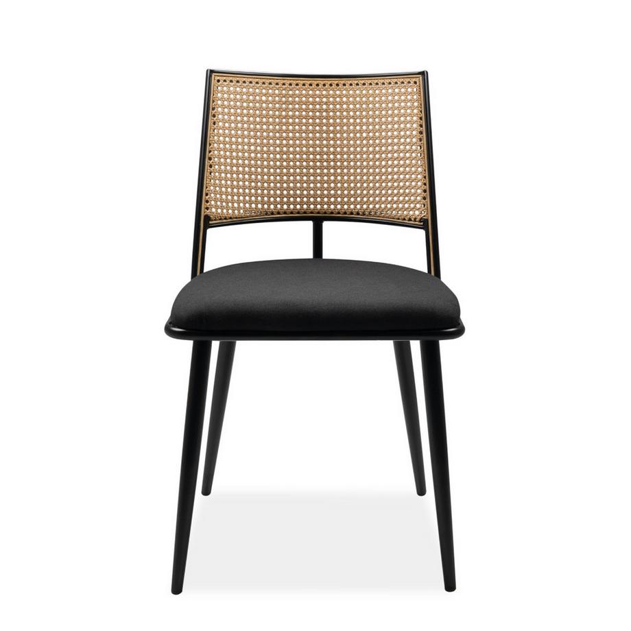 Calicosy Set von 4 Stühlen mit natürlichem Geflecht undem Metallrahmen  - SCHILLER  