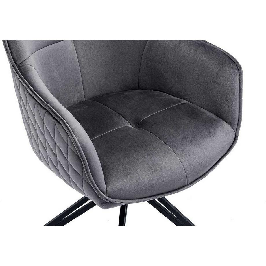 mutoni Sedia da pranzo con braccioli grigio Zebnit  