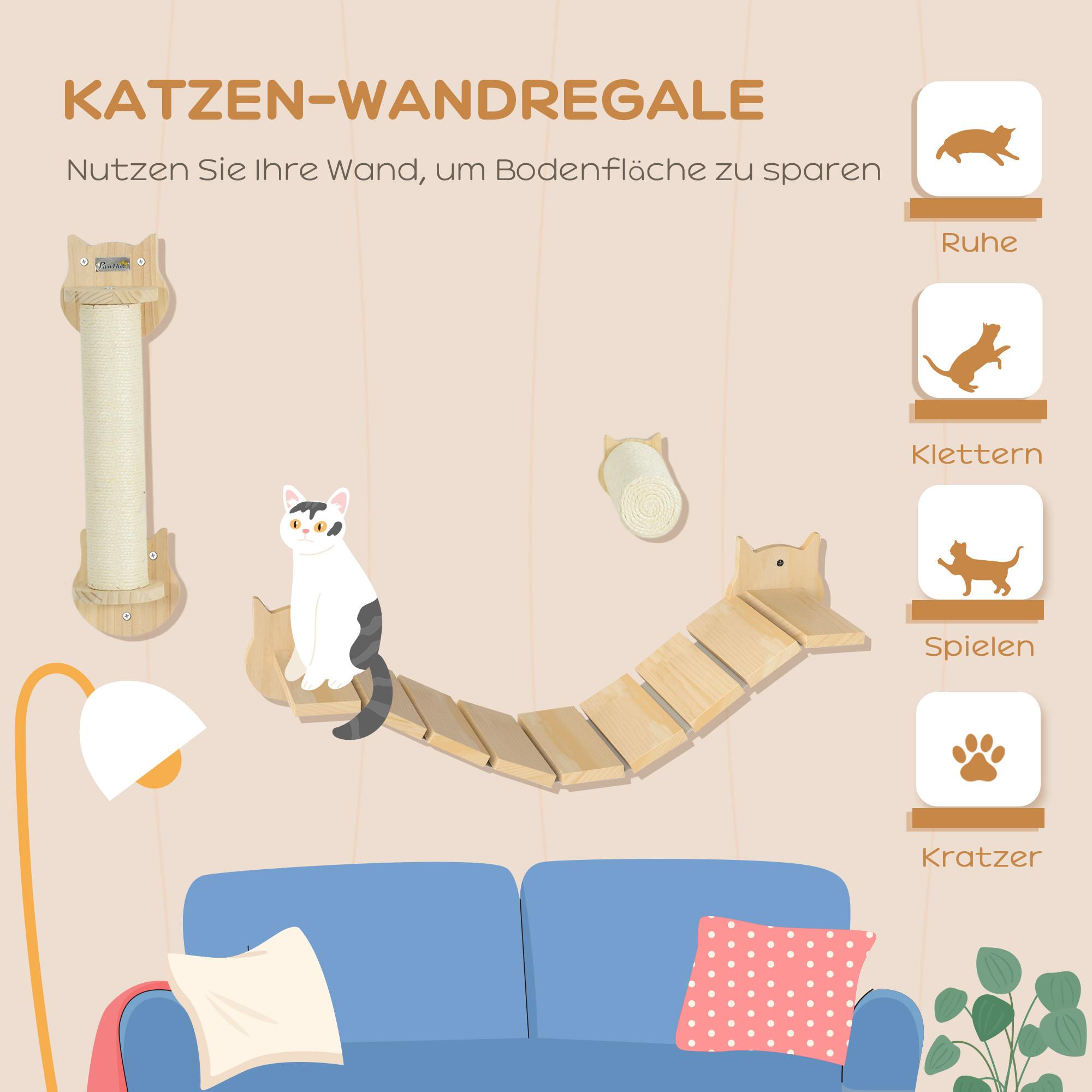 PawHut  Katzen Kletterwand 