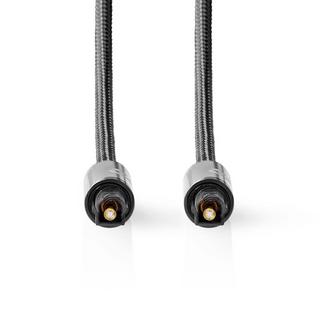 Nedis  Câble audio optique | TosLink mâle | TosLink mâle | 5.00 m | Rond | Tressé | Gris avec métal | Carton avec fenêtre couverte 
