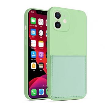 Silikon Case mit Kartenfach iPhone 12 - Green