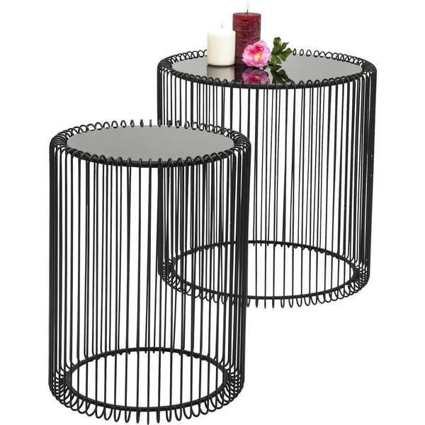 KARE Design Beistelltisch Wire Black (2/Set)  