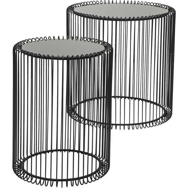 KARE Design Beistelltisch Wire Black (2/Set)  