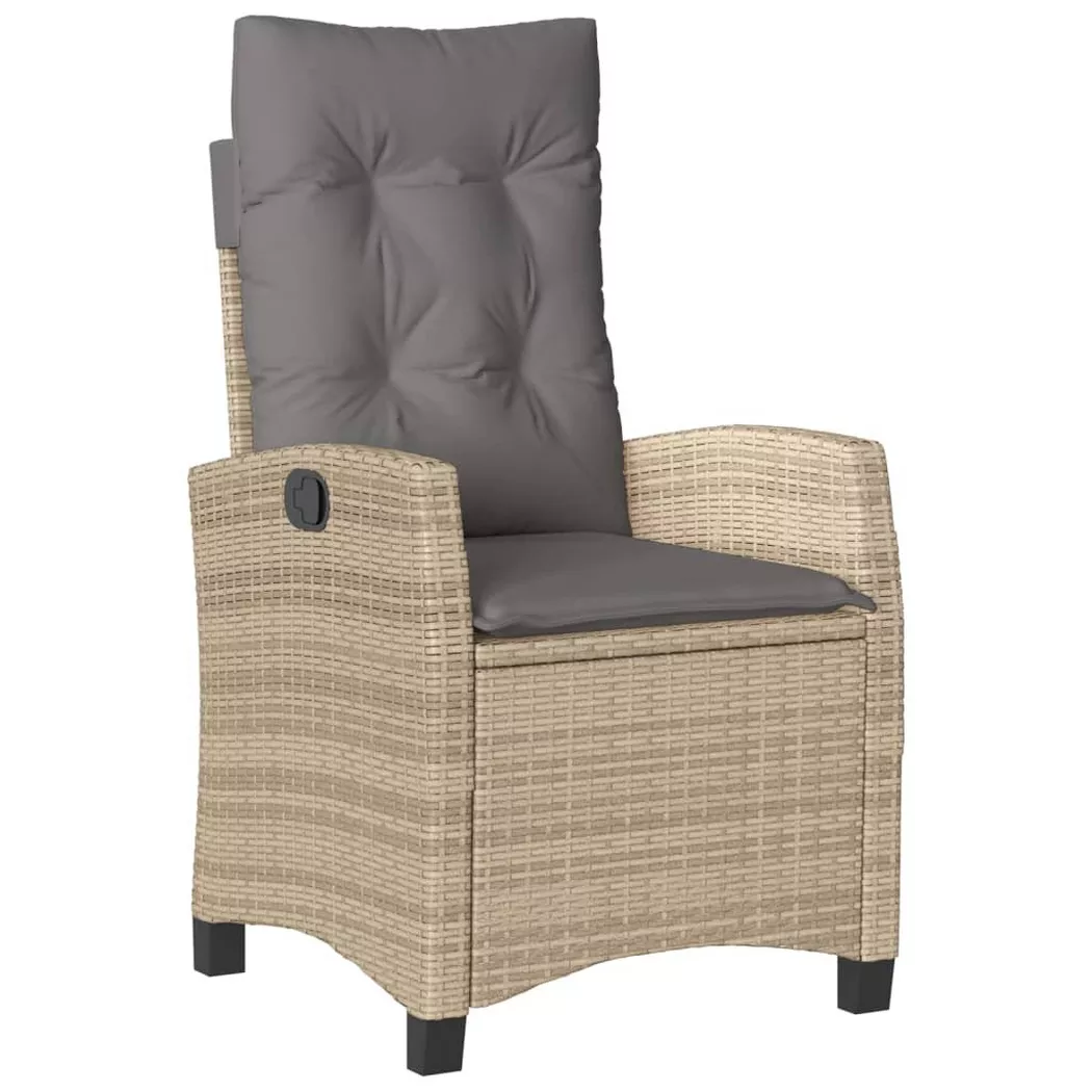 VidaXL - Gartensessel verstellbar poly-rattan, One Size, Beige