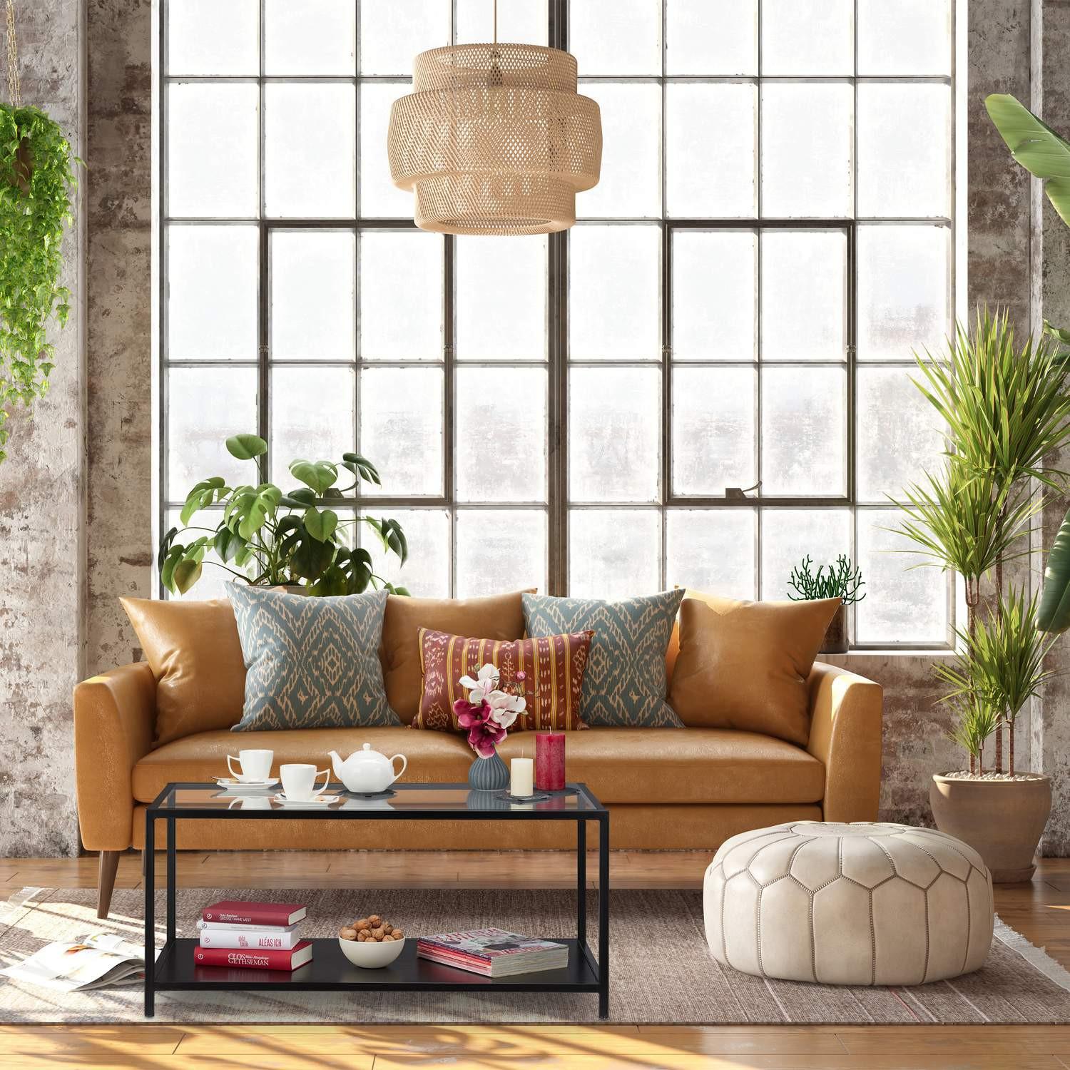 B2X Couchtisch mit Glasplatte  