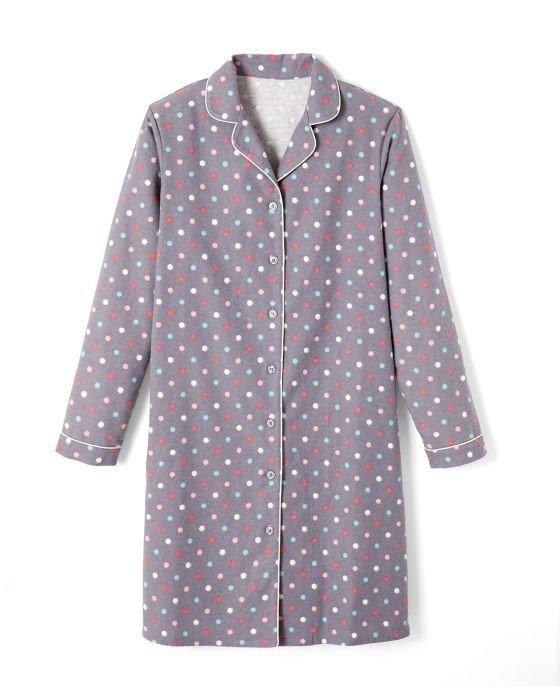 Image of Flanell-schlafshirt Aus Reiner Gekämmter Baumwolle. Damen Grau 54/56