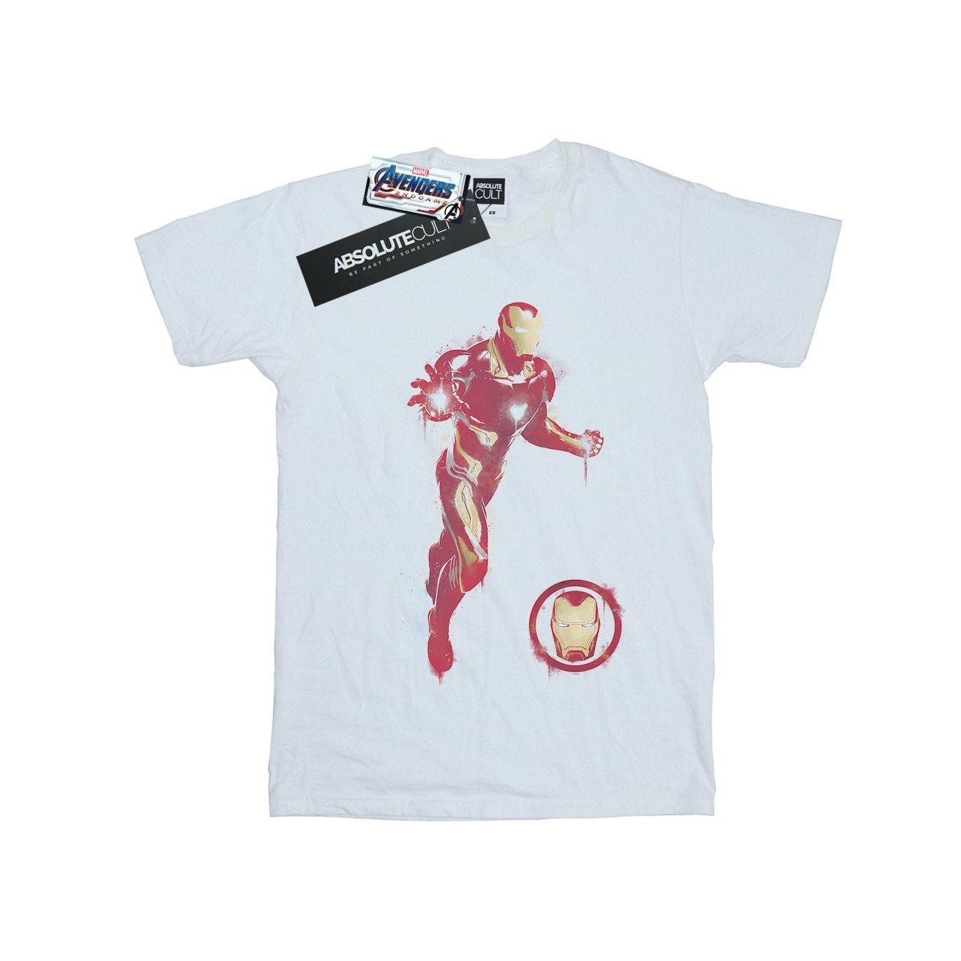 Image of Avengers Endgame Painted Iron Man Tshirt Damen Weiss L