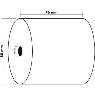 Exacompta Kassenrolle 76mm x 54m, 1-lagig, Offset extraweiß 60g x 50  