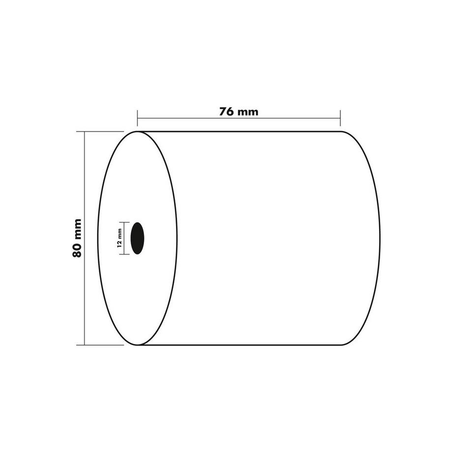 Exacompta Rotolo per scontrini 76x80x12x55 - 1 piega offset extra-bianco 60g/m - x 50  
