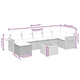 VidaXL Ensemble de canapés de jardin rotin synthétique  