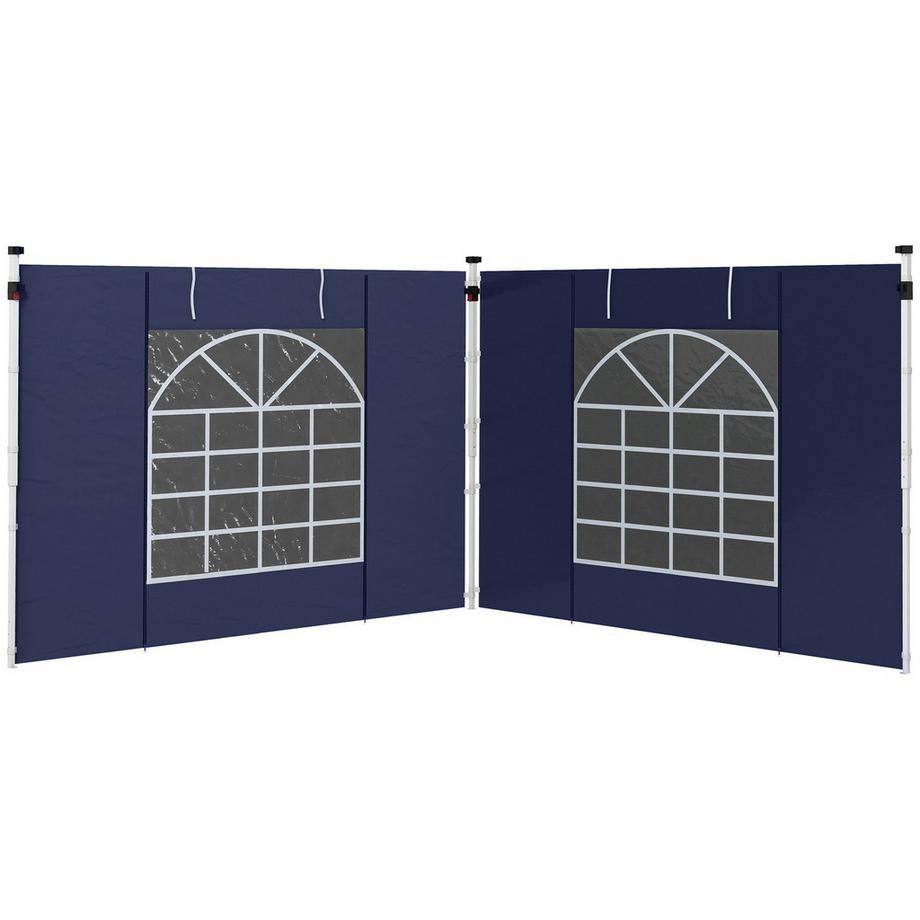 Northio 2 Seitenteile Seitenwände Für 3 X 3/ 3 X 6 M Pavillon, Seitenplanen Mit Fenster, Tür, Ersatzwände Für Partyzelt, Oxford, Blau  