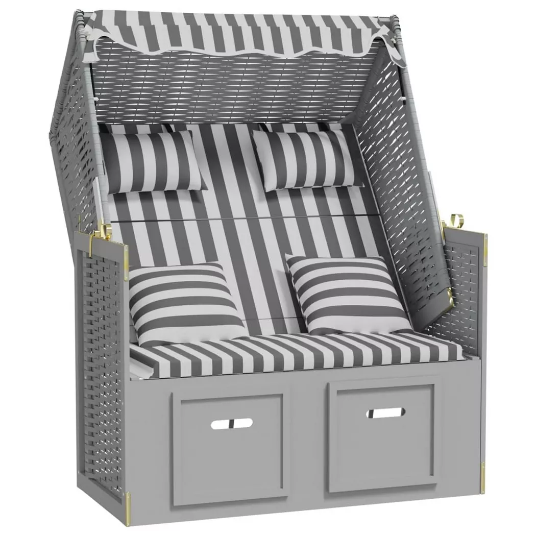 VidaXL - Strandkorb poly-rattan, One Size, Grau