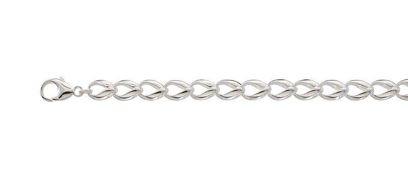 Image of Bracelet Fantasie Silber 925, 7mm, 19cm Damen Silber 19cm