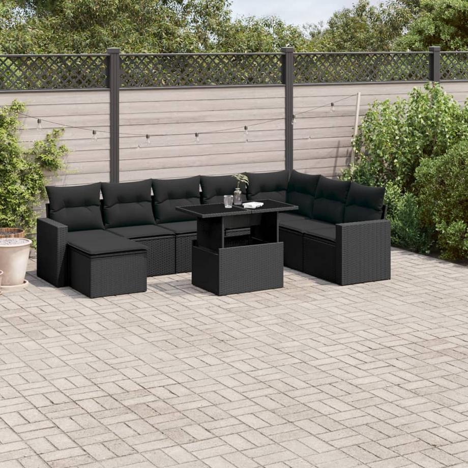 VidaXL Ensemble de canapés de jardin rotin synthétique  