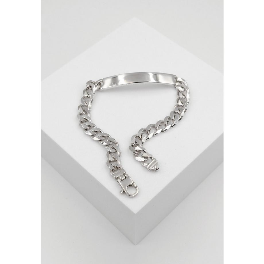 MUAU Schmuck  Plaketten-Armband Silber 925 Panzer, 7.2mm, 19cm 