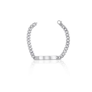 MUAU Schmuck  Plaketten-Armband Silber 925 Panzer, 7.2mm, 19cm 