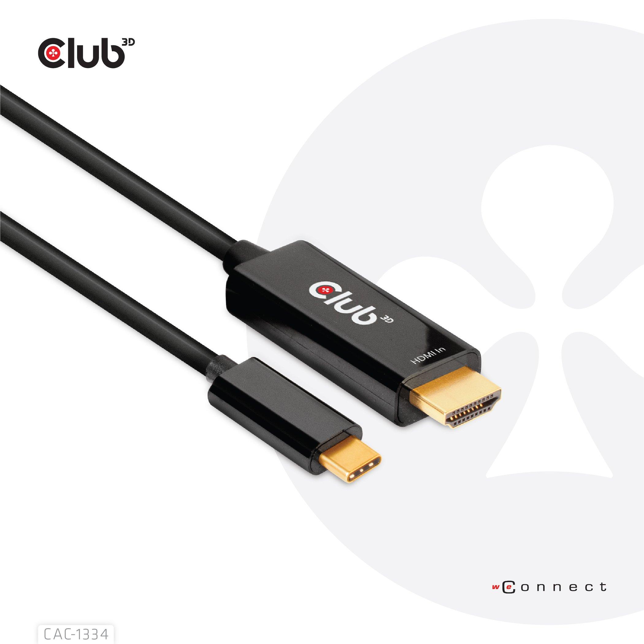 Club3D  CLUB3D CAC-1334 câble vidéo et adaptateur 1,8 m HDMI Type A (Standard) USB Type-C 