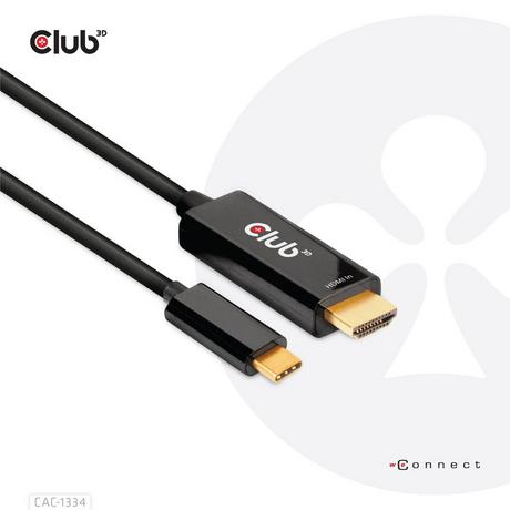 Club3D  CLUB3D CAC-1334 câble vidéo et adaptateur 1,8 m HDMI Type A (Standard) USB Type-C 