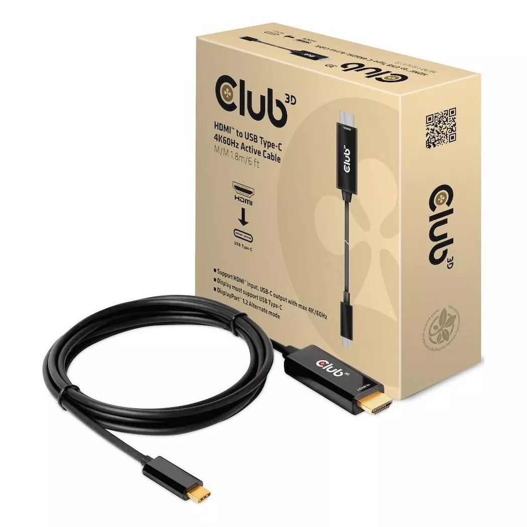 CLUB3D HDMI to USB Type-C 4K60Hz Active Cable M/M 1.8m/6 ft