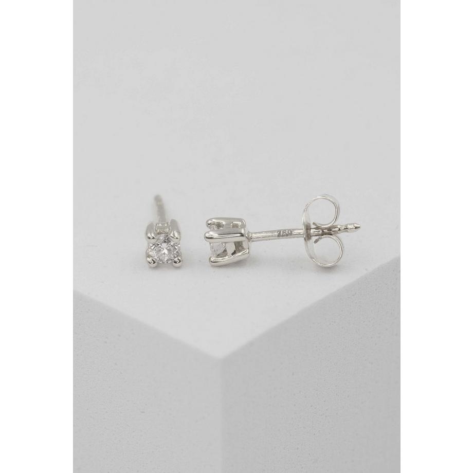 MUAU Schmuck  Solitär Ohrstecker 4-Griff-Fassung Weissgold 750 Brillanten 0.25ct. 4.5mm 