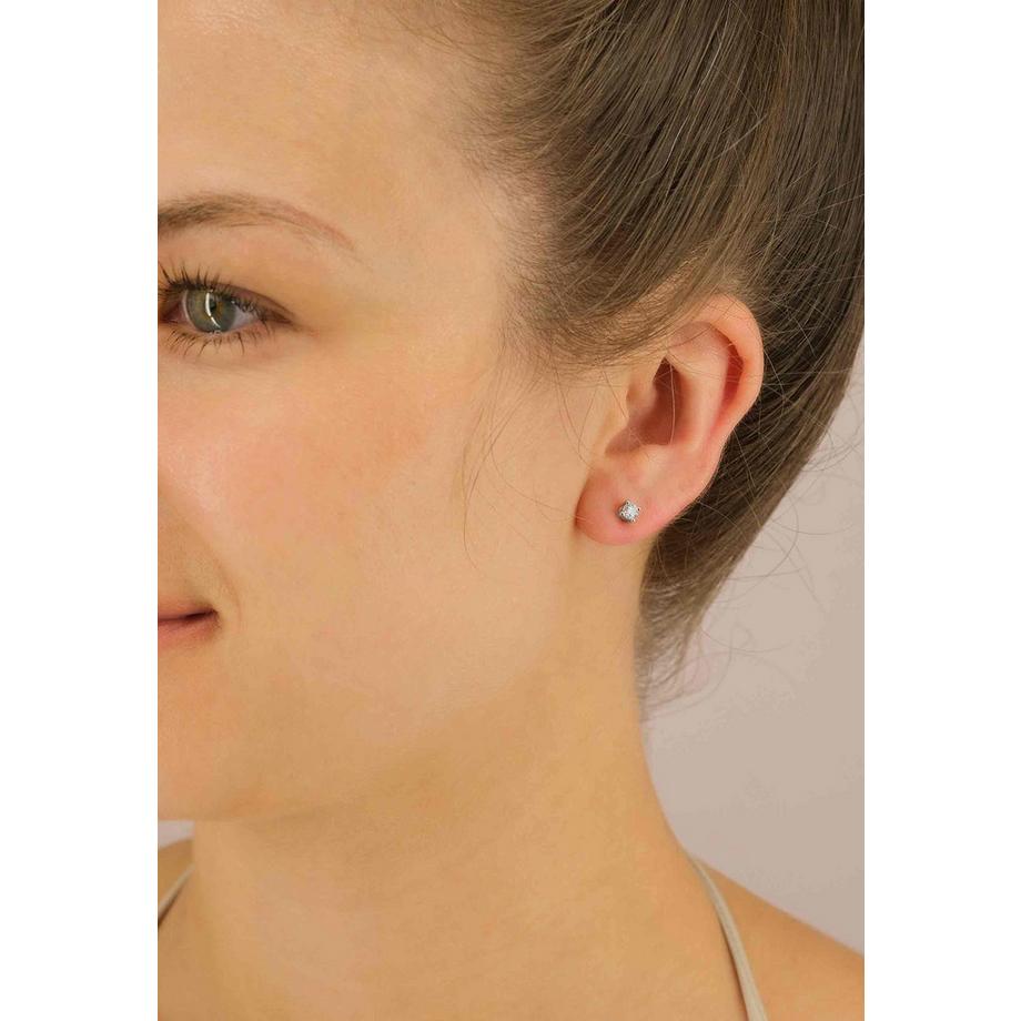 MUAU Schmuck  Solitär Ohrstecker 4-Griff-Fassung Weissgold 750 Brillanten 0.25ct. 4.5mm 