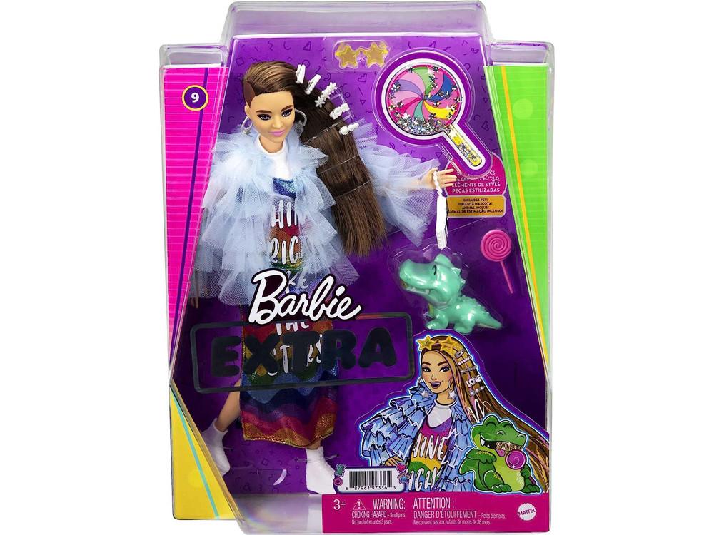 Mattel  Barbie Puppe Extra - Im Regenbogenkleid 