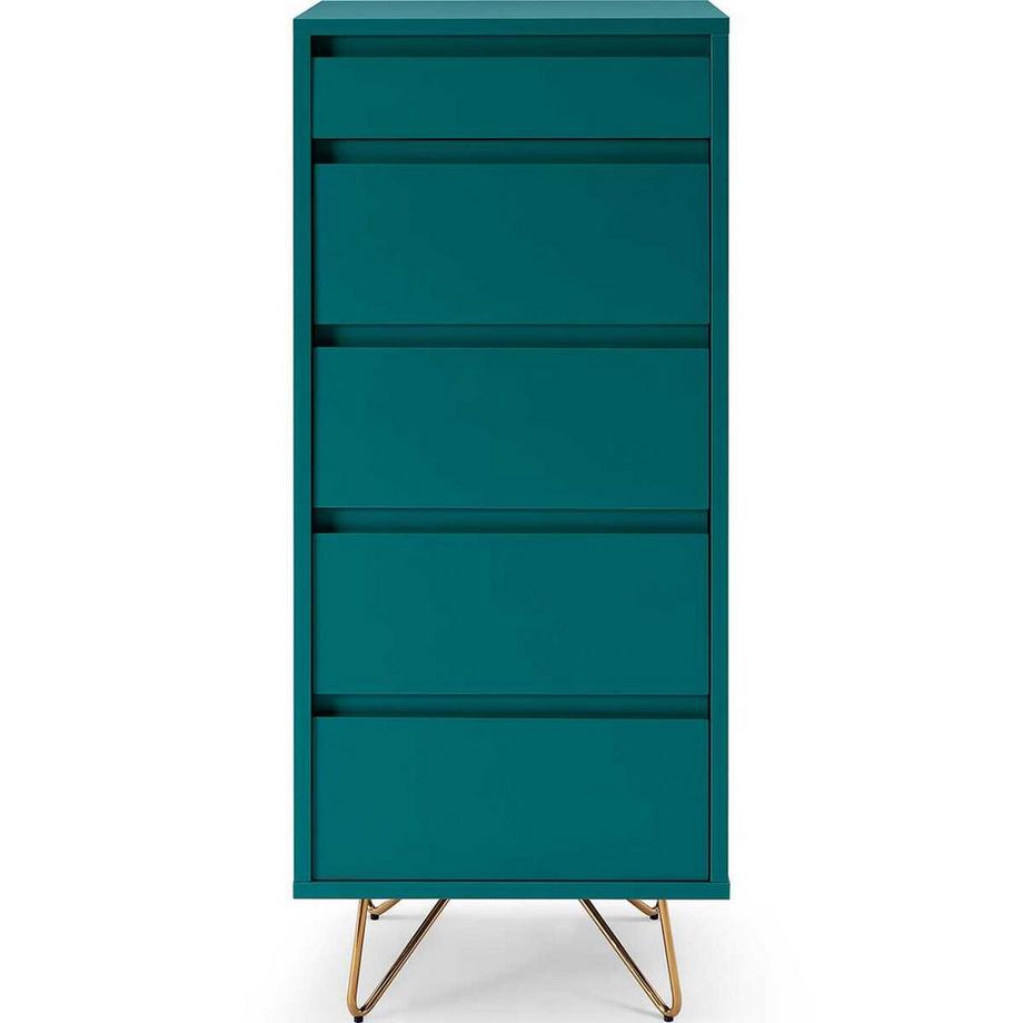 mutoni Hochkommode 4 Schubladen petrol 110  