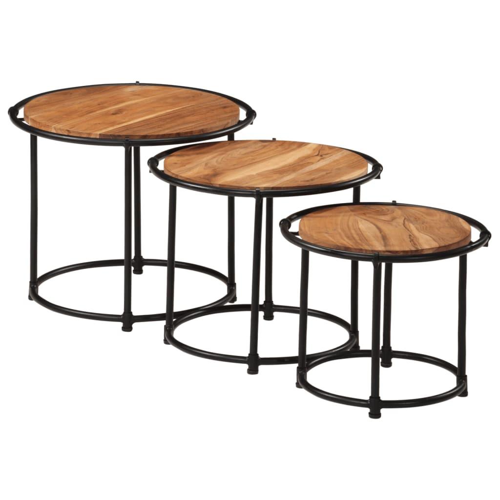 VidaXL  Table gigogne bois 