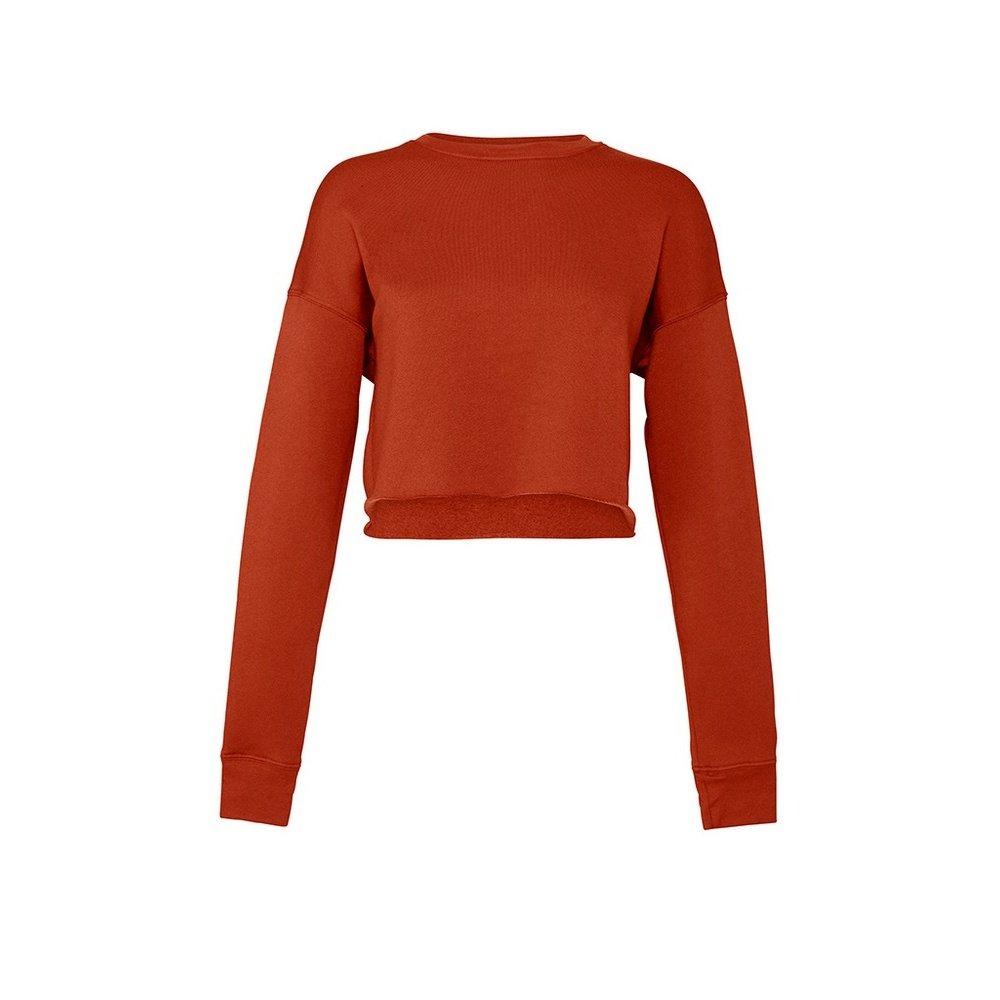 Image of Sweatshirt Kurz Geschnitten Damen Dunkelrot L