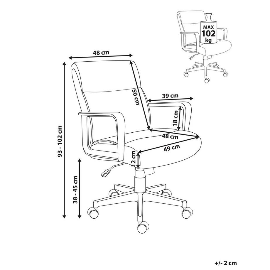Beliani Chaise de bureau en Tissu Moderne BYRON  
