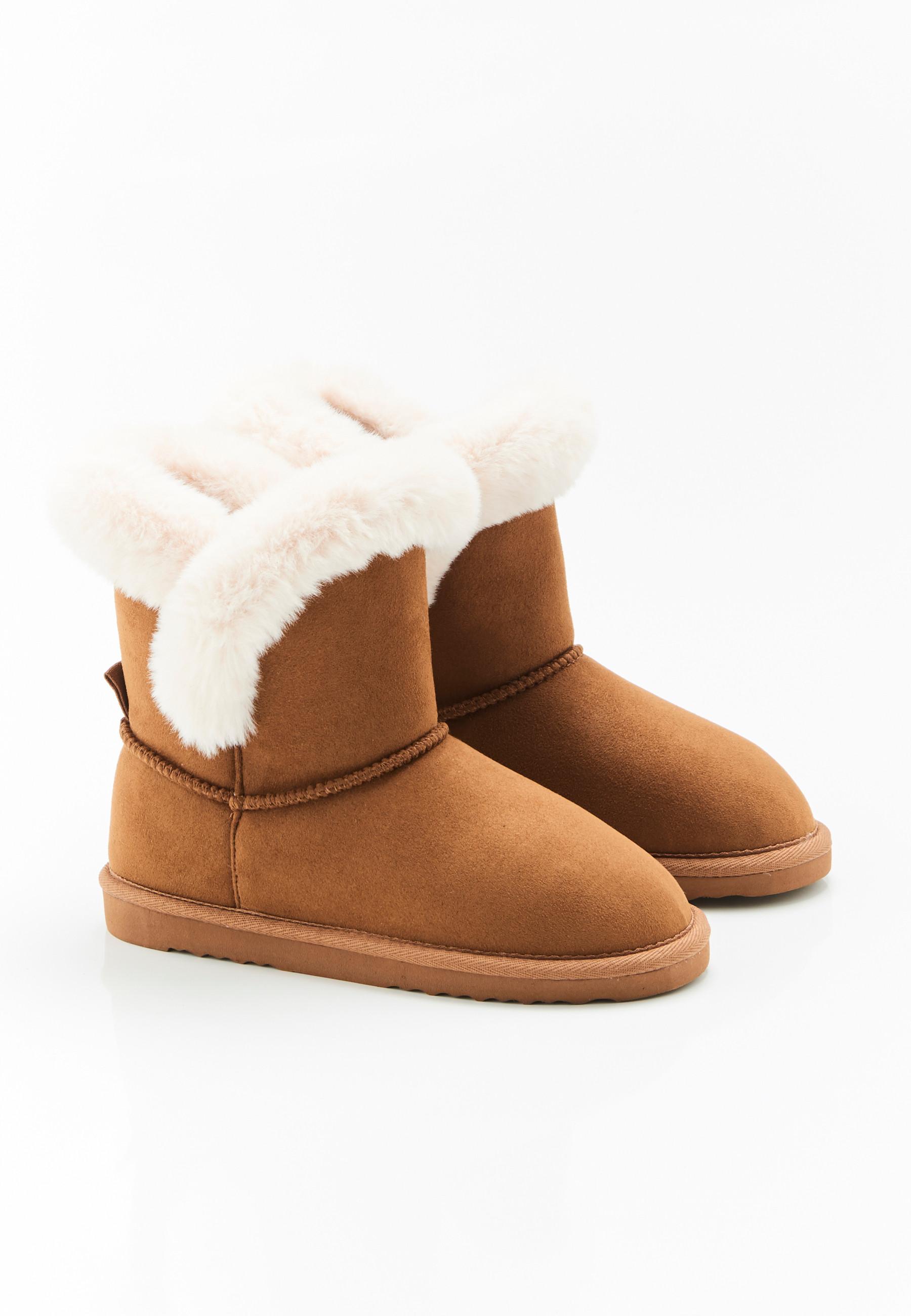 Image of Hausstiefeltten In Felloptik Thermolactyl Damen Braun 39