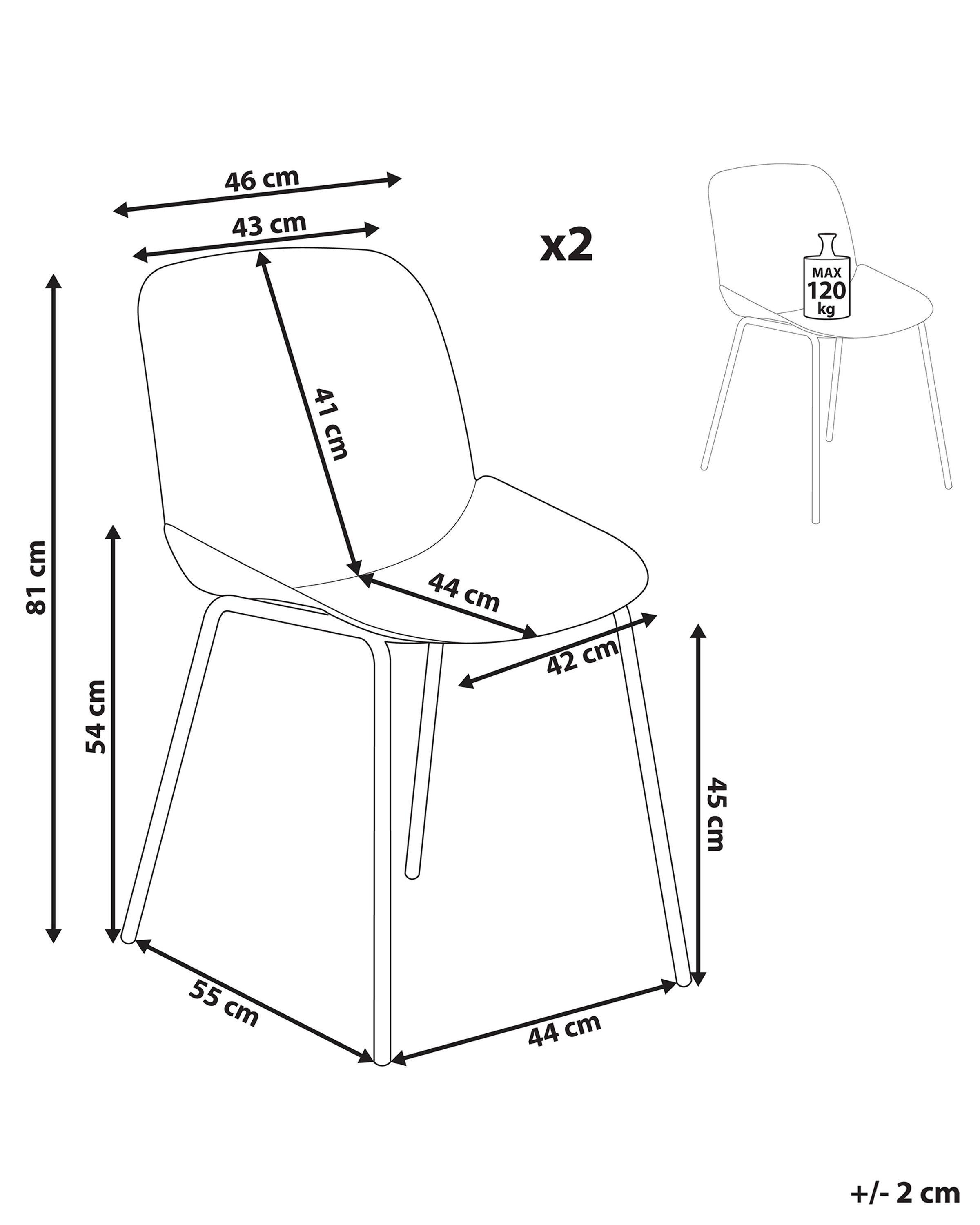 Beliani Chaise de salle à manger en Matière synthétique Moderne MILACA  