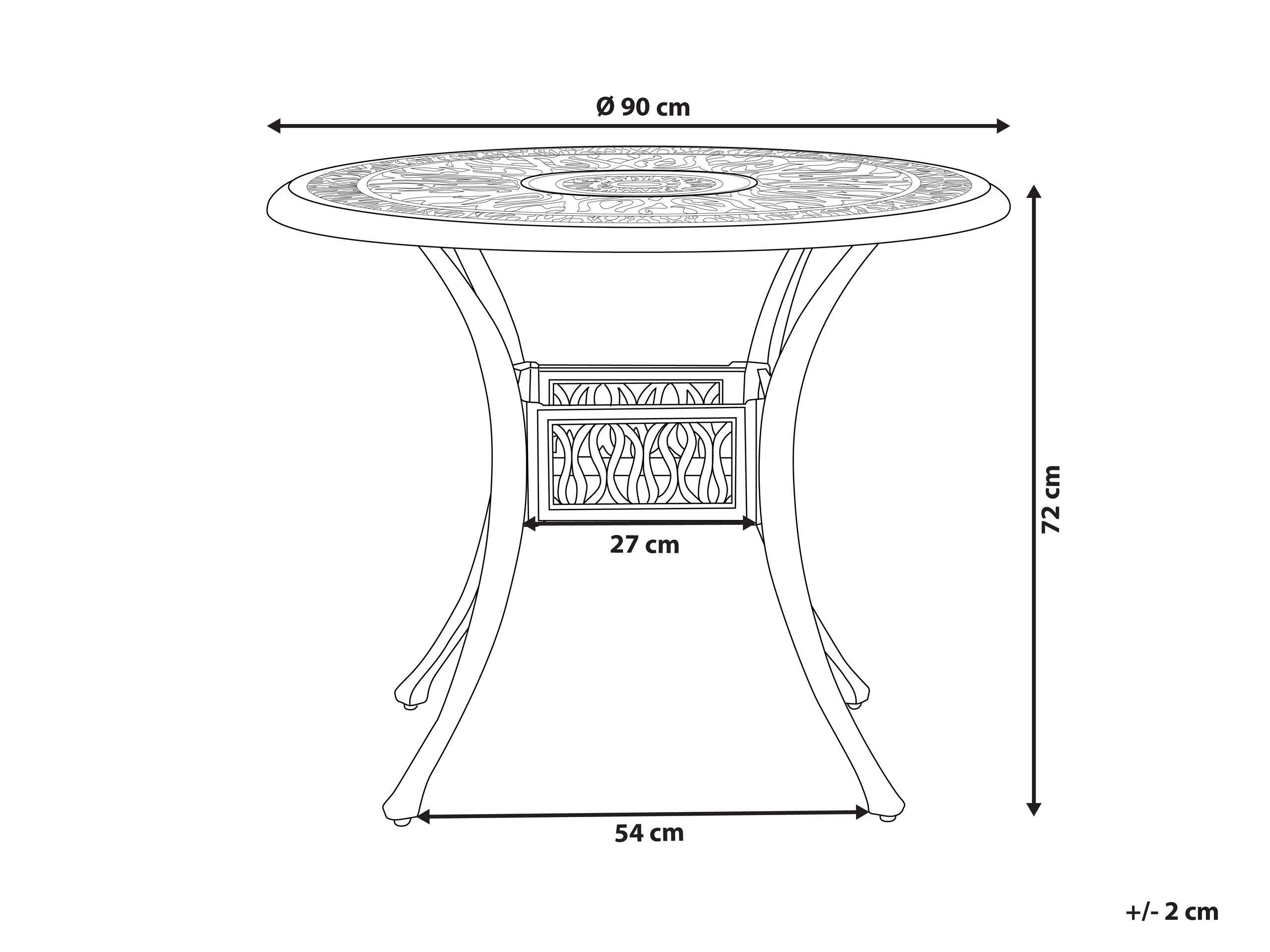 Beliani Table à manger 4 places en Aluminium Rétro ANCONA  