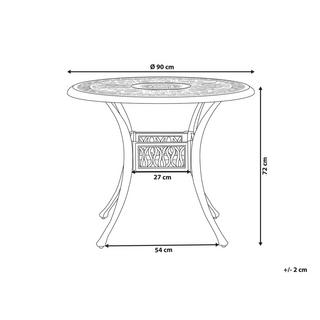 Beliani Table à manger 4 places en Aluminium Rustique ANCONA  