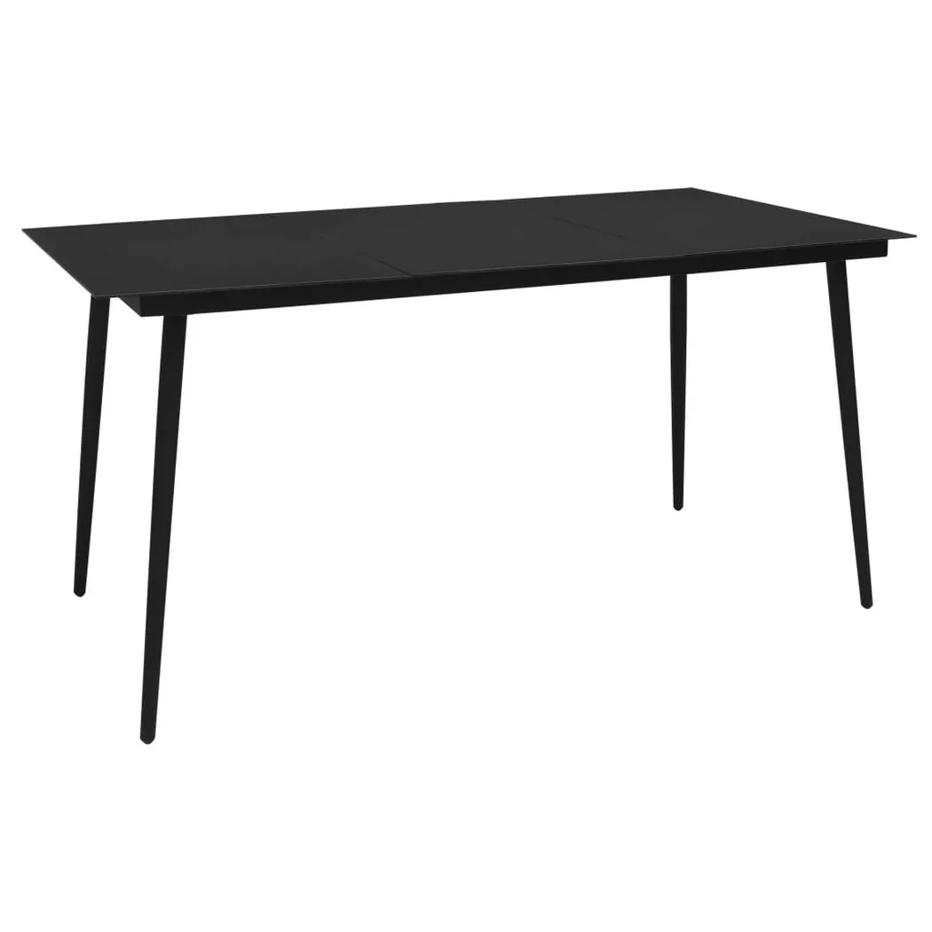 VidaXL - Table à manger acier, One Size, Noir