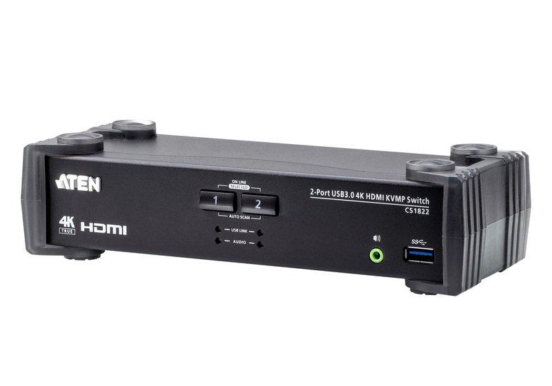 Image of ATEN 2-Port USB 3.0 4K HDMI KVMP? Switch mit Audio Mixer Modus