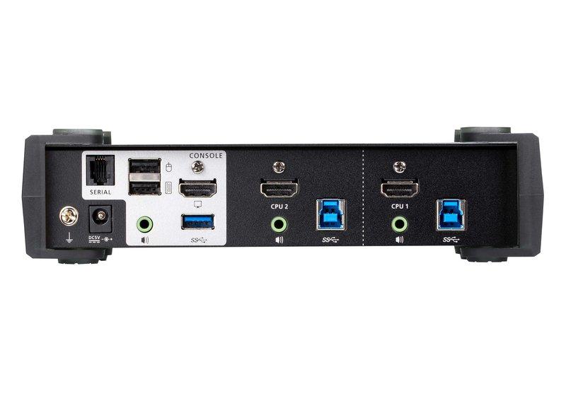 ATEN  2-Port USB 3.0 4K HDMI KVMP™ Switch mit Audio Mixer Modus 