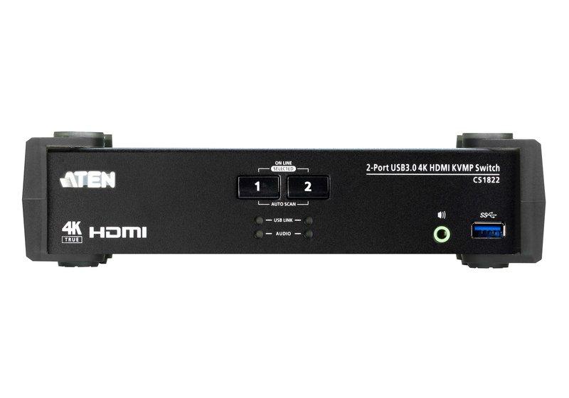 ATEN  Switch USB 3.0 4K HDMI KVMP™ a 2 porte con Modalità mixer audio 