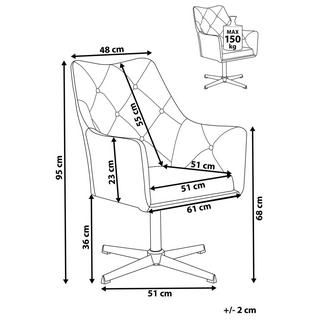 Beliani Fauteuil en Velours Glamour VAKSALA  