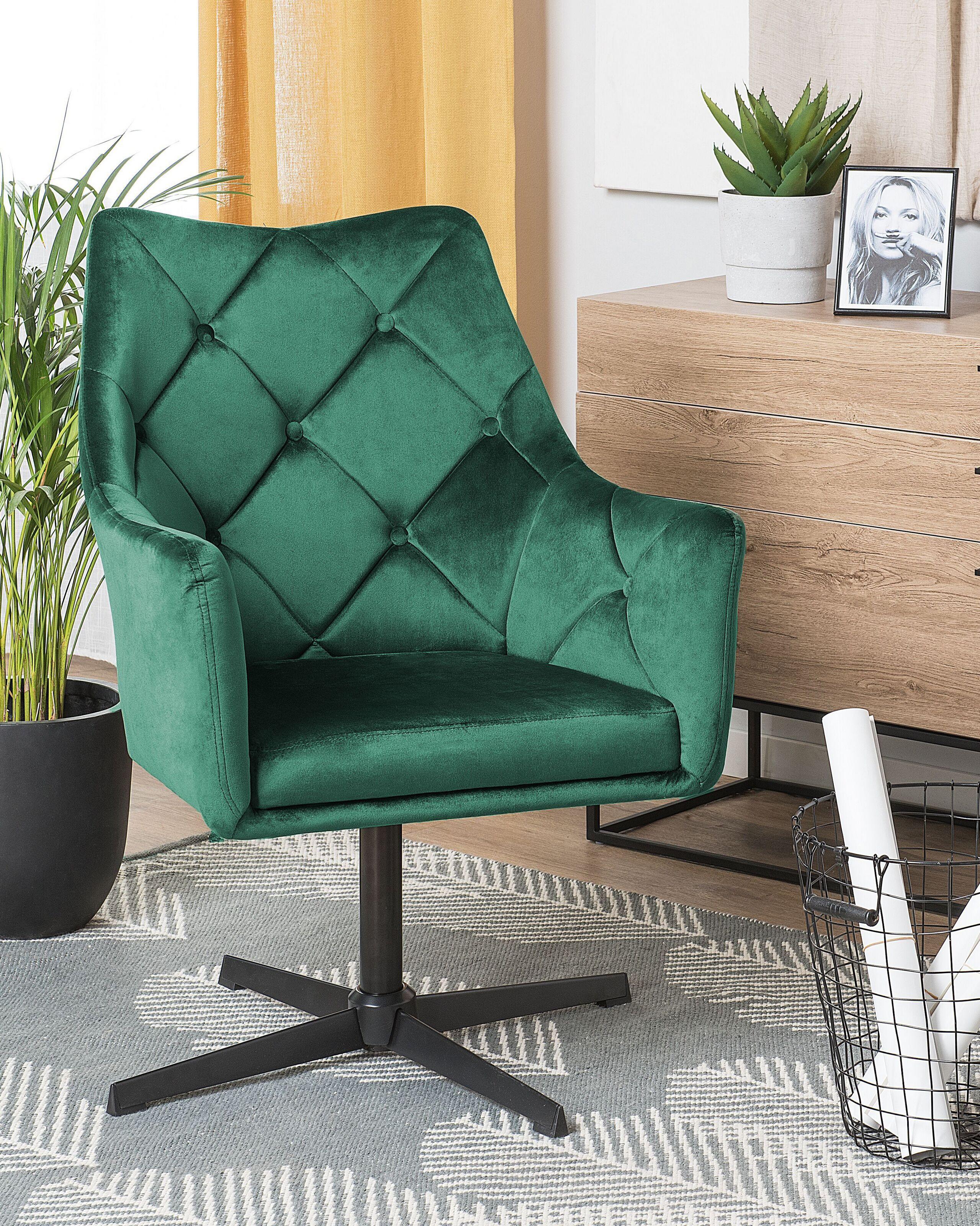 Beliani Fauteuil en Velours Glamour VAKSALA  