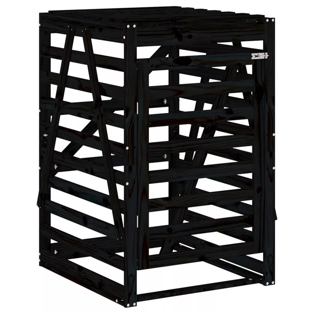 VidaXL - Mülltonnenbox holz, One Size, Schwarz