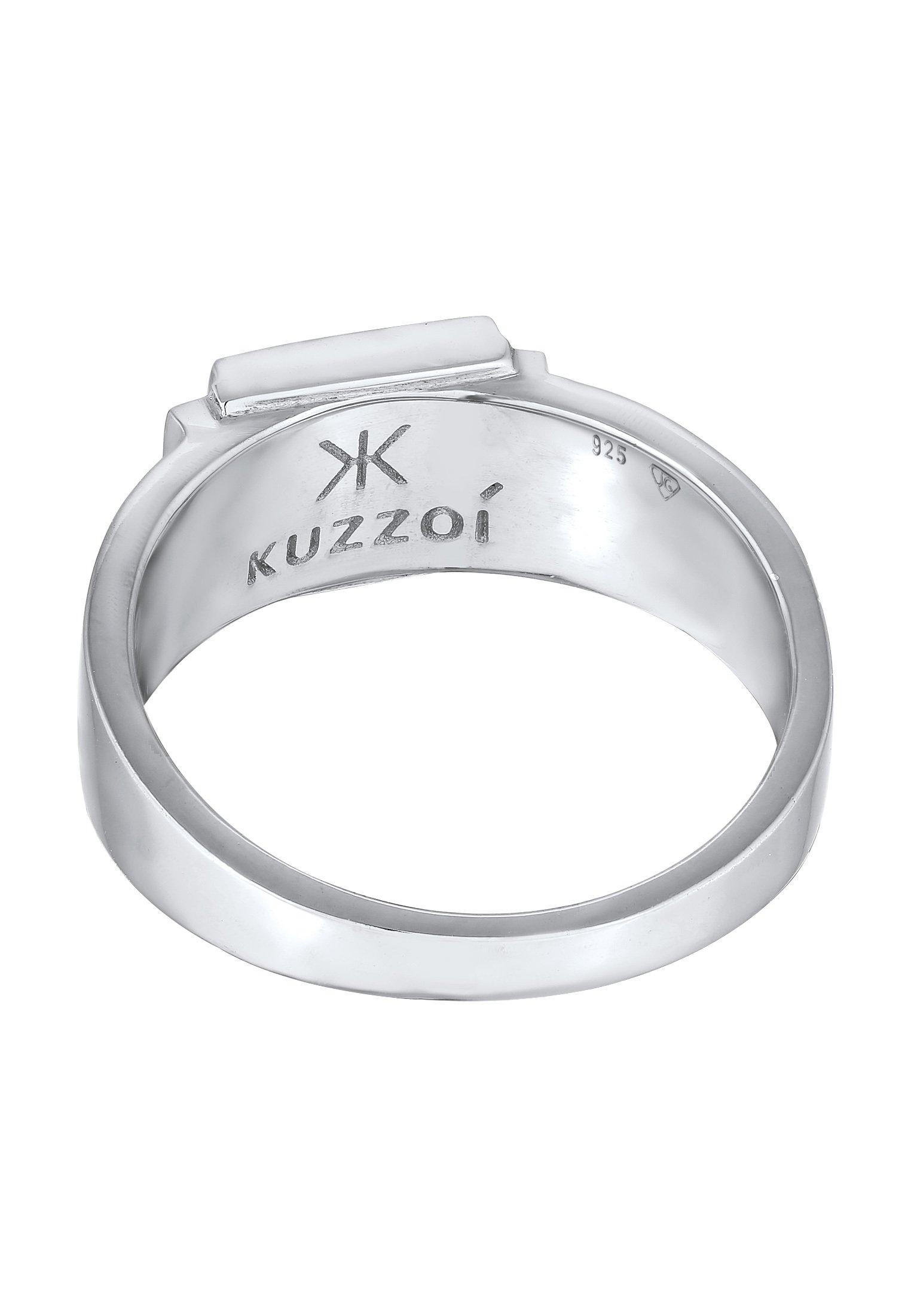 Kuzzoi  Bague Herren Siegelring Oxidiert 925 Silber 