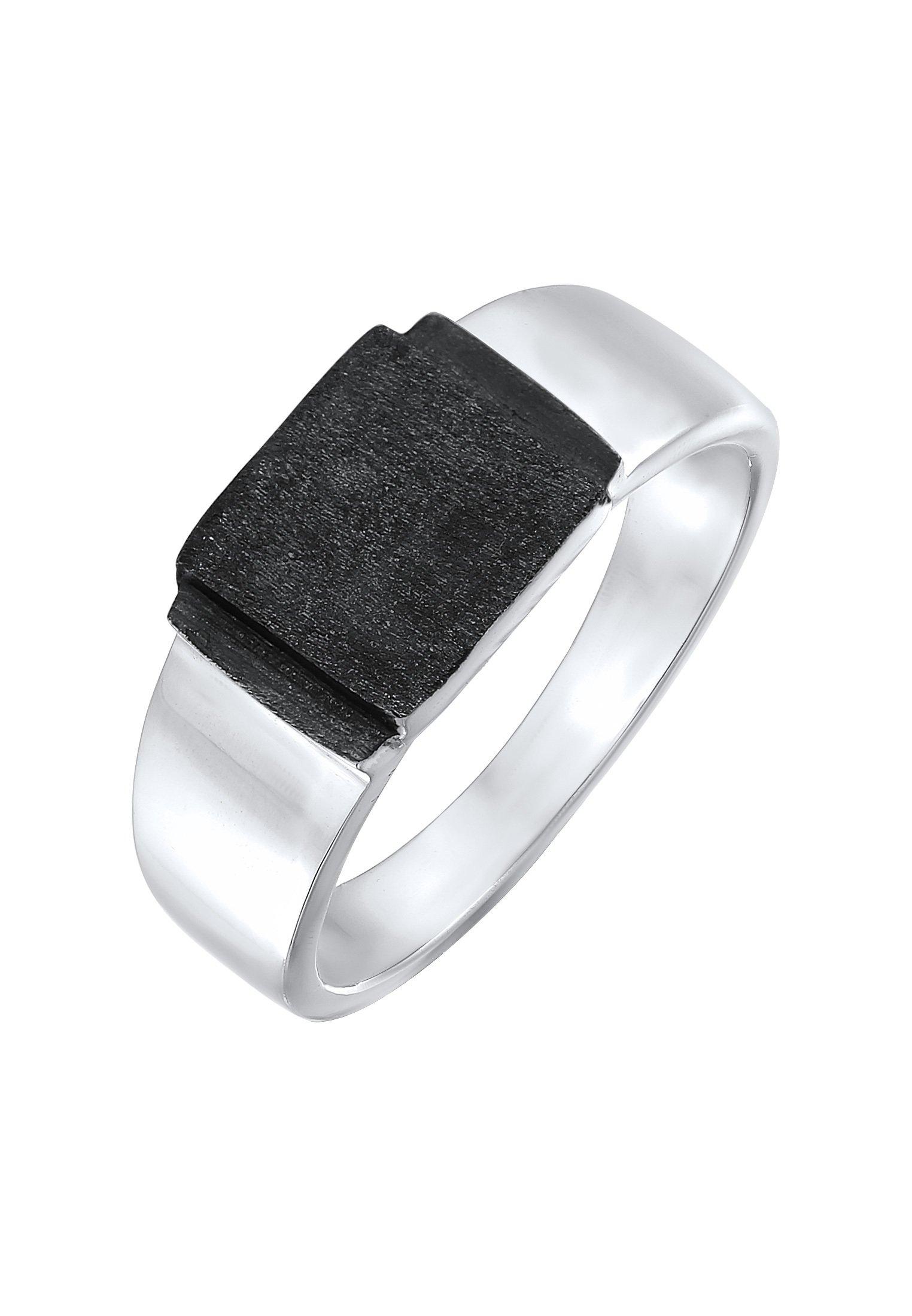 Image of Ring Siegelring Matt 925 Silber Damen Schwarz 64mm