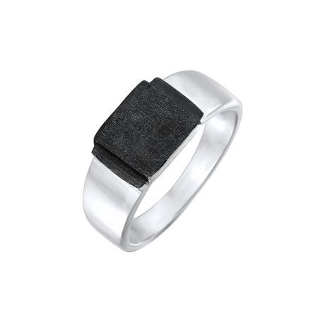 Kuzzoi  Bague Herren Siegelring Oxidiert 925 Silber 