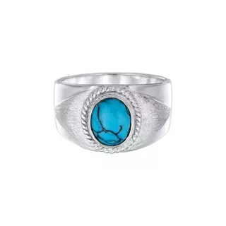 Siegelring Ring kaufen Herrren online Howlith MANOR - 925 Silber Kuzzoi Türkiser |