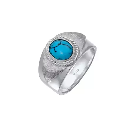 Kuzzoi Ring Herrren Silber Türkiser Siegelring 925 MANOR | Howlith online - kaufen