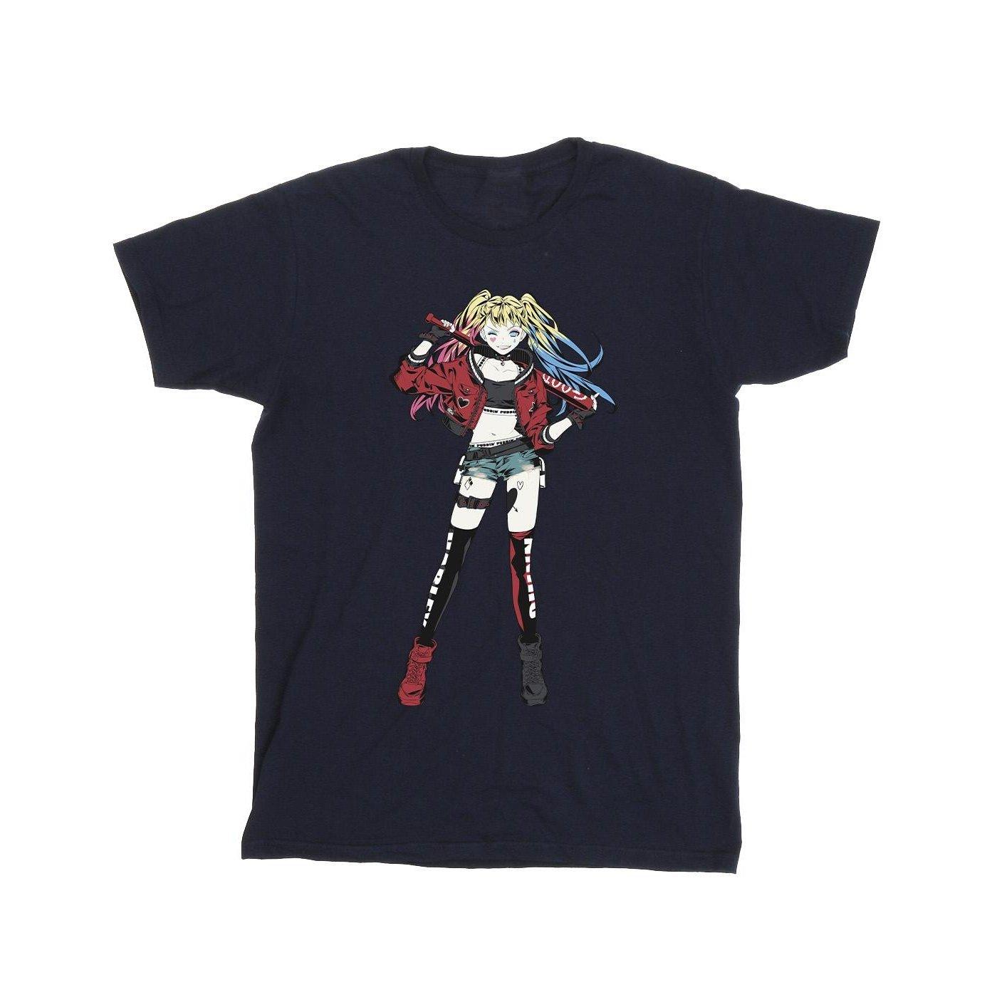 Image of Harley Quinn Standing Pose Tshirt Mädchen Marine 140/146